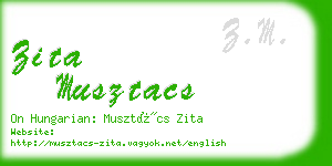 zita musztacs business card